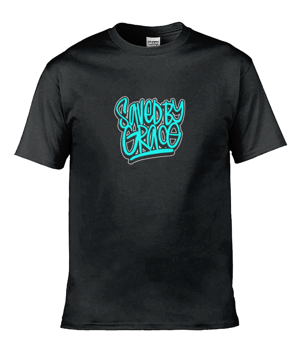 Saved By Grace Black T Shirt