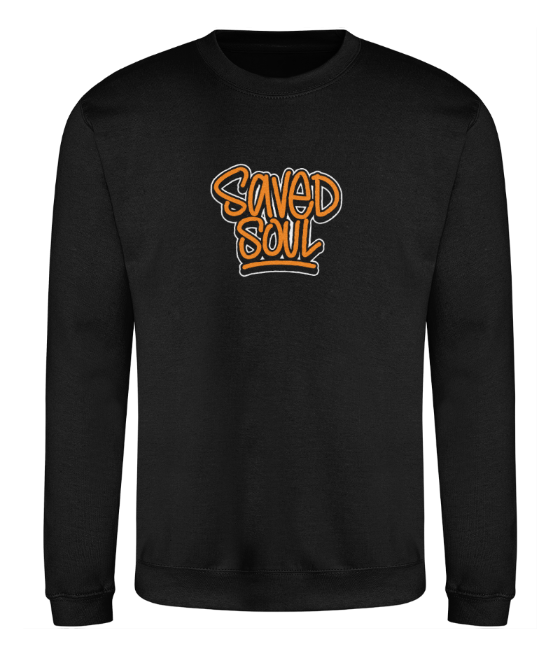 Saved Soul design on black sweatshirt