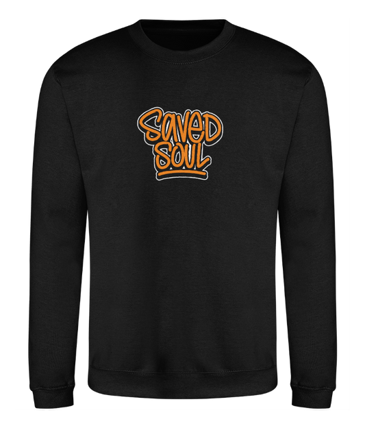 Saved Soul design on black sweatshirt