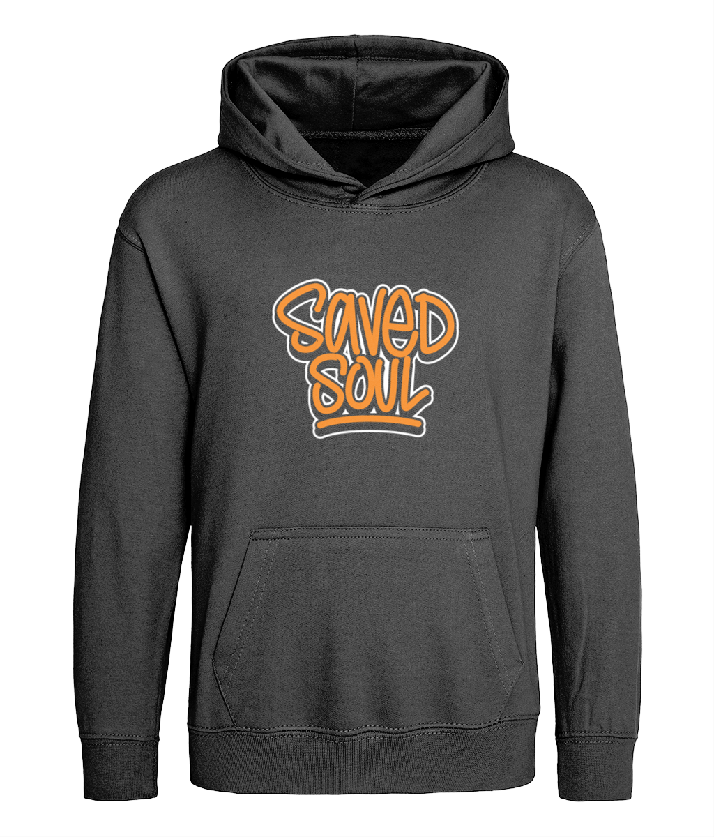 Saved Soul design on kids black hoodie
