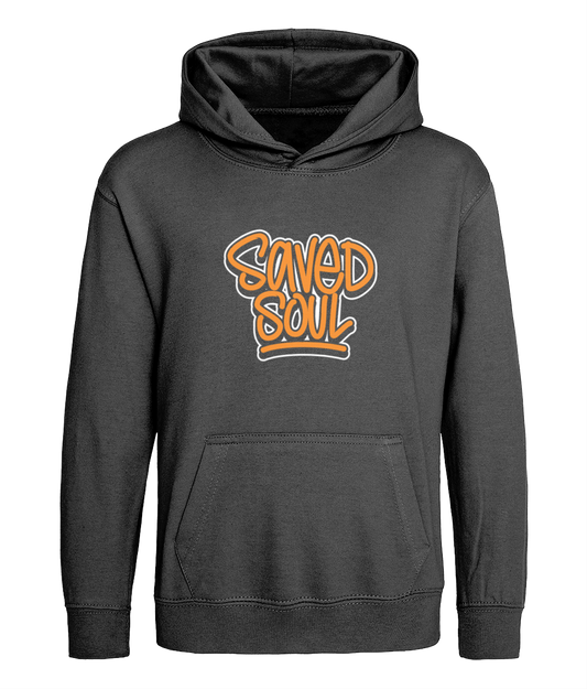 Saved Soul design on kids black hoodie